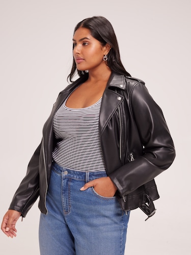 Curve Luna Pu Biker Jacket                                                                                                      