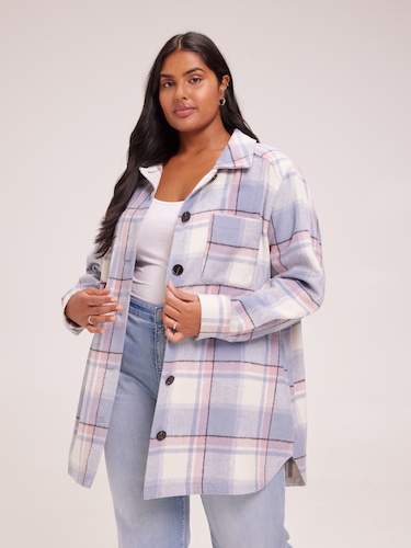 Curve Ria Check Shacket                                                                                                         