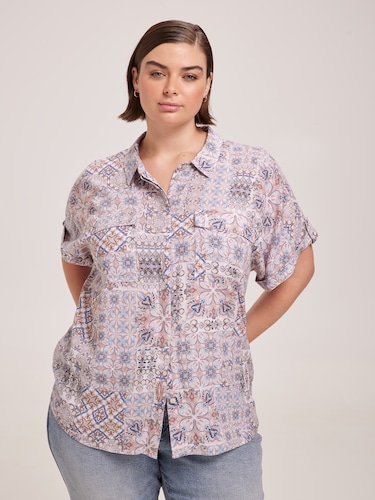 Curve Blair Linen Blend Shirt                                                                                                   