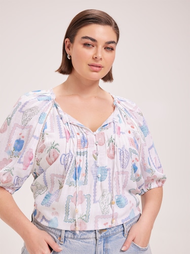 Curve Demi Pintuck Top                                                                                                          