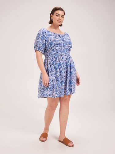 Curve Madelyn Shirred Dress                                                                                                     