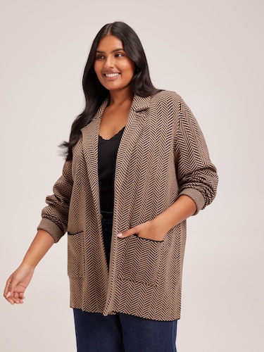 Curve Beth Boyfriend Knit Blazer                                                                                                