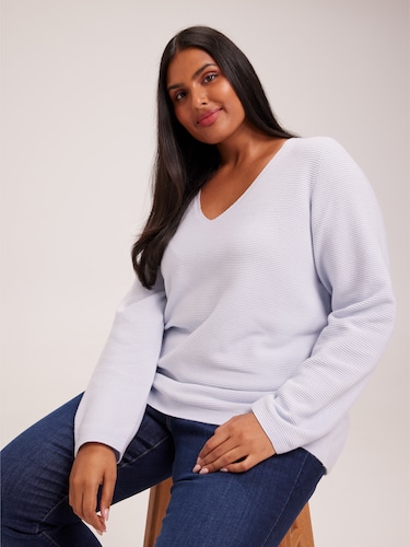 Curve Phoebe V-Neck Ottoman Pullover                                                                                            