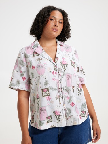 Curve Clarissa Tie Front Shirt                                                                                                  