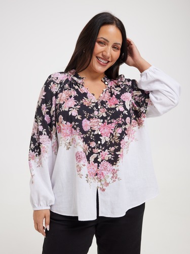 Curve Lorelai Button Through Blouse                                                                                             