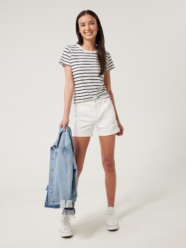 Girls Mackenzie High Rise Midi Short                                                                                            