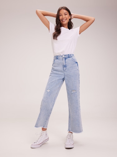 Girls Freya Wide Leg Ankle Jean                                                                                                 