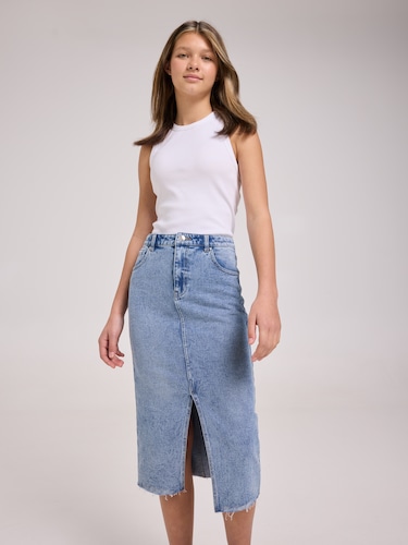 Girls Audrey Denim Midi Skirt                                                                                                   