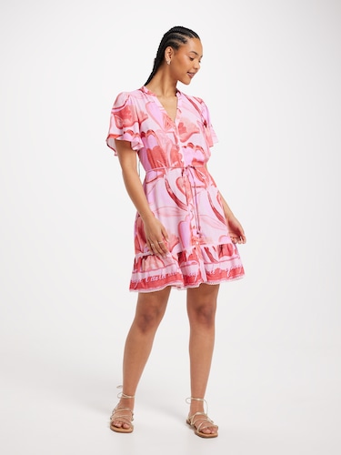 Tahlulah Flutter Sleeve Dress                                                                                                   