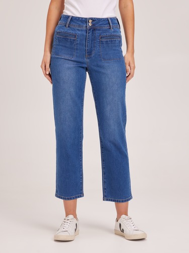 Super High Rise Crop Straight Jean                                                                                              