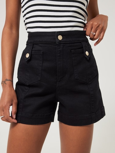 Super High Rise Patch Pocket Short                                                                                              