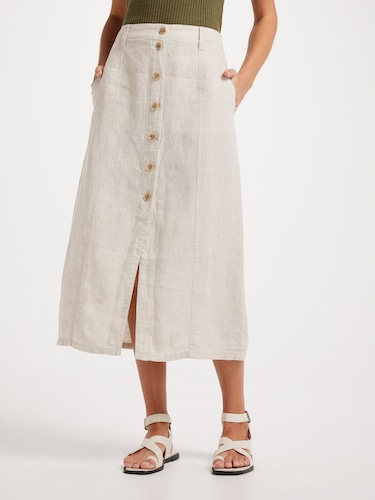 Bianca Button Through Skirt                                                                                                     