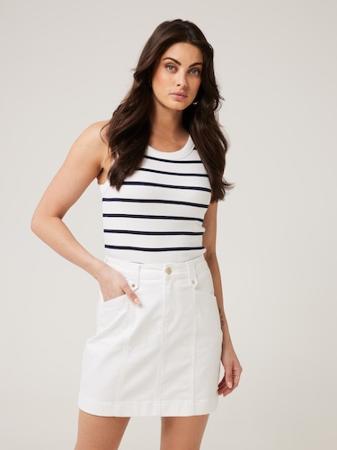 White skirt shop just jeans