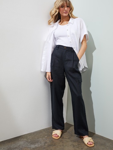 Kirby Linen Cargo Pant                                                                                                          