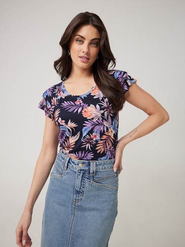 Sally Flutter Sleeve Top                                                                                                        