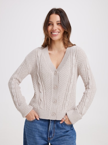 Tabitha Cotton Cable Cardi                                                                                                      