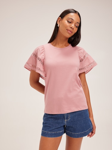 Elena Flutter Sleeve Top                                                                                                        