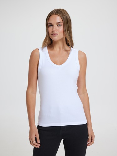 Kaia V-Neck Rib Tank                                                                                                            