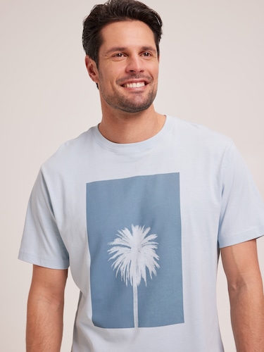 Tonal Block Palm Casual Tee                                                                                                     