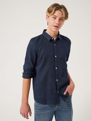 Boys Liam Linen Long Sleeve Shirt                                                                                               