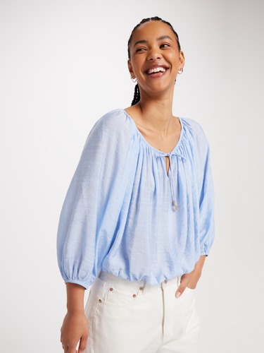 Effie Bubble Hem Blouse                                                                                                         