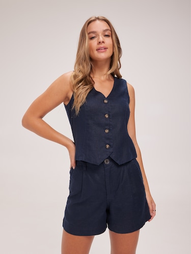 Sadie Linen Vest                                                                                                                