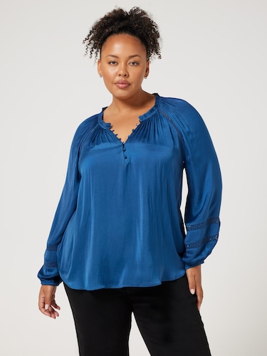 Curve Maeve Lace Insert Blouse                                                                                                  