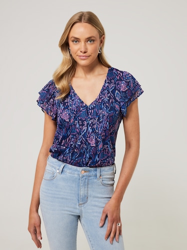 Eliza Flutter Sleeve Top                                                                                                        