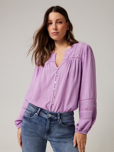 Belinda Pintuck & Lace Blouse                                                                                                   