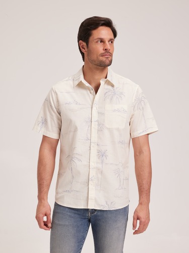 Cotton Revere Print Shirt                                                                                                       