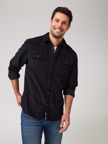 Long Sleeve Cord Overshirt                                                                                                      