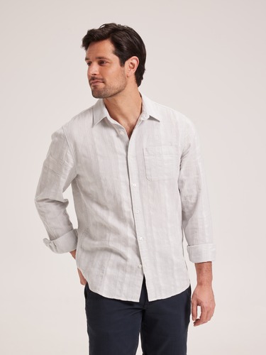 Linen Blend Dobby Shirt                                                                                                         