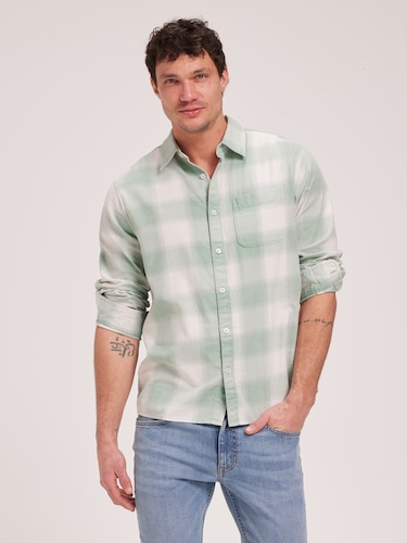 Cotton Twill Check Shirt                                                                                                        