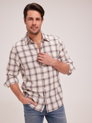 Linen Blend Check Shirt                                                                                                         