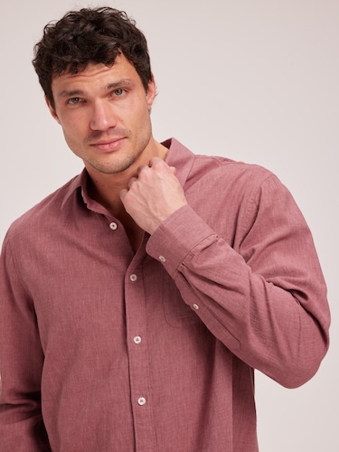 Linen Blend Cross Dye Shirt                                                                                                     