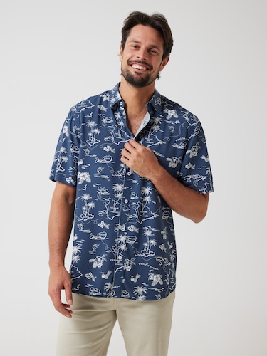 Short Sleeve Resort Print Shirt                                                                                                 