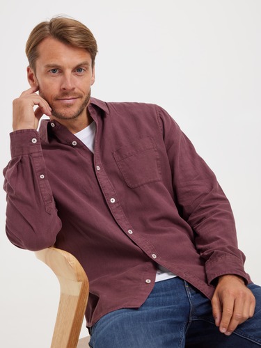 Long Sleeve Linen Blend Shirt                                                                                                   