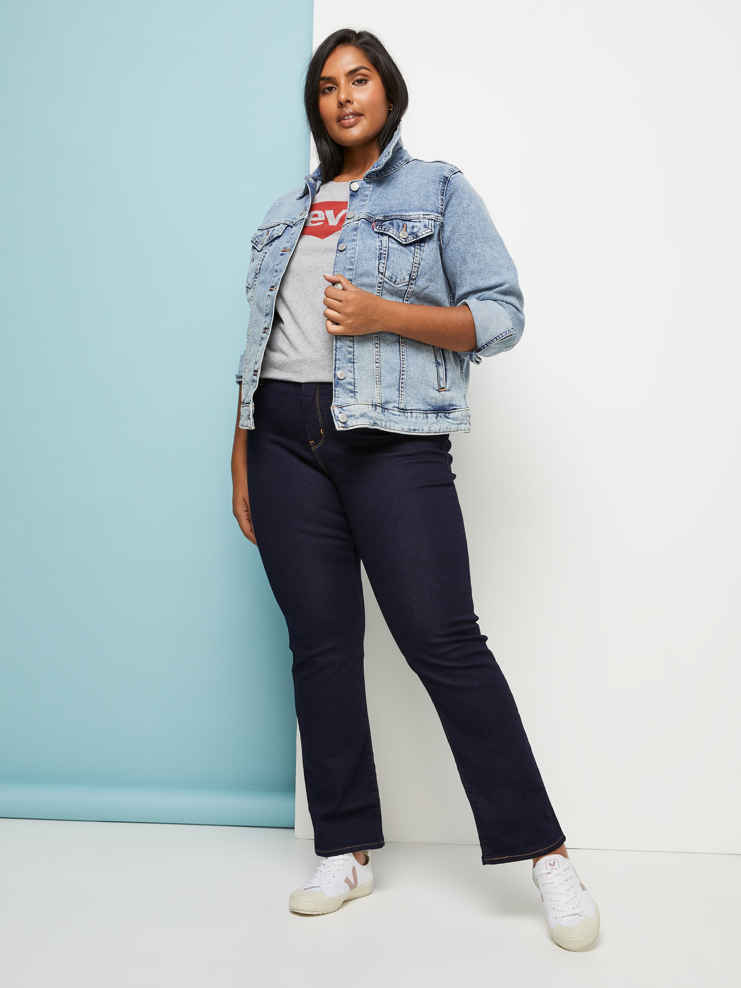 Levi's plus size wide cheap leg jeans