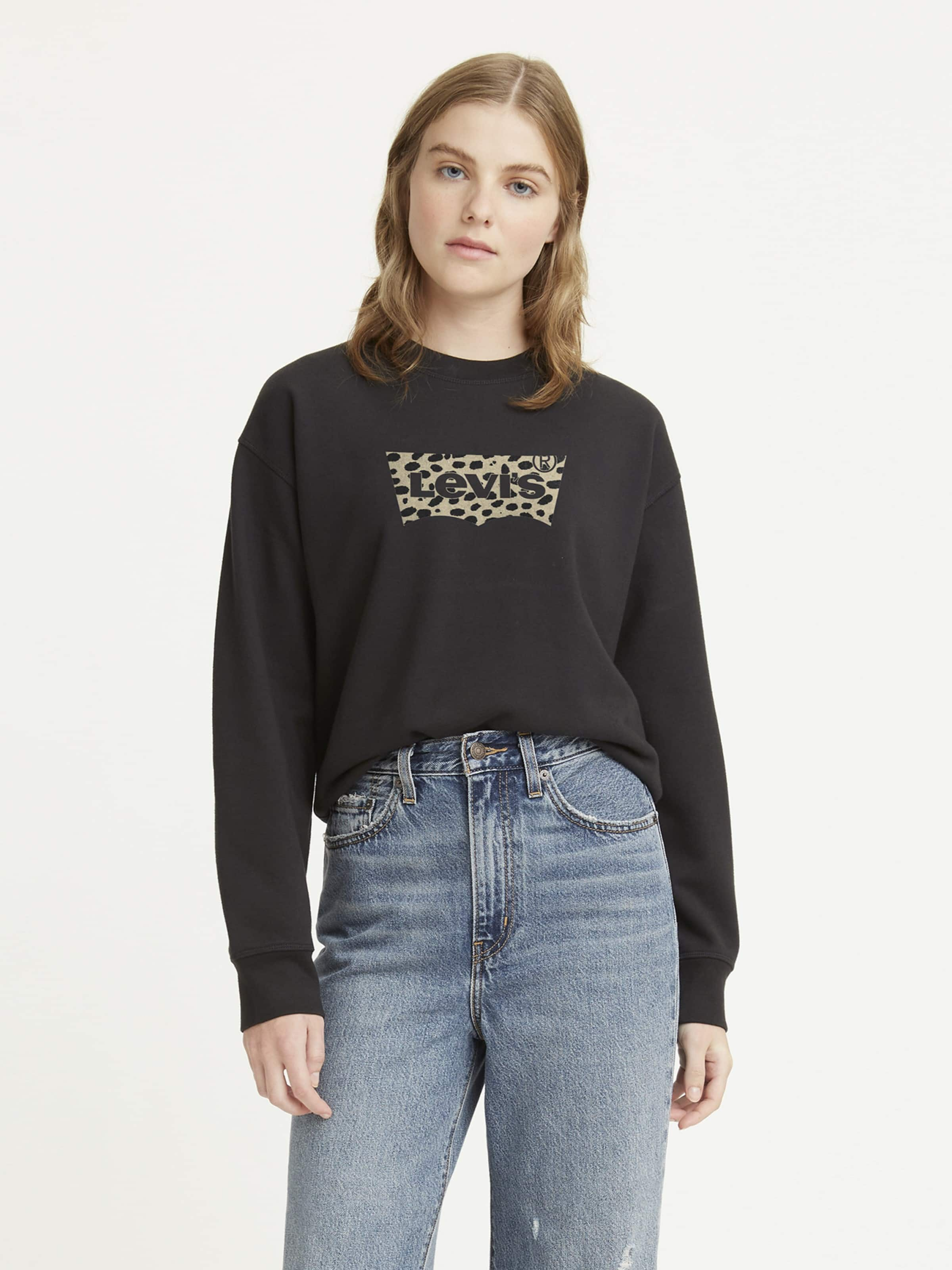 Standard Crew Sweatshirt In Leopard Caviar Black - Just Jeans Online