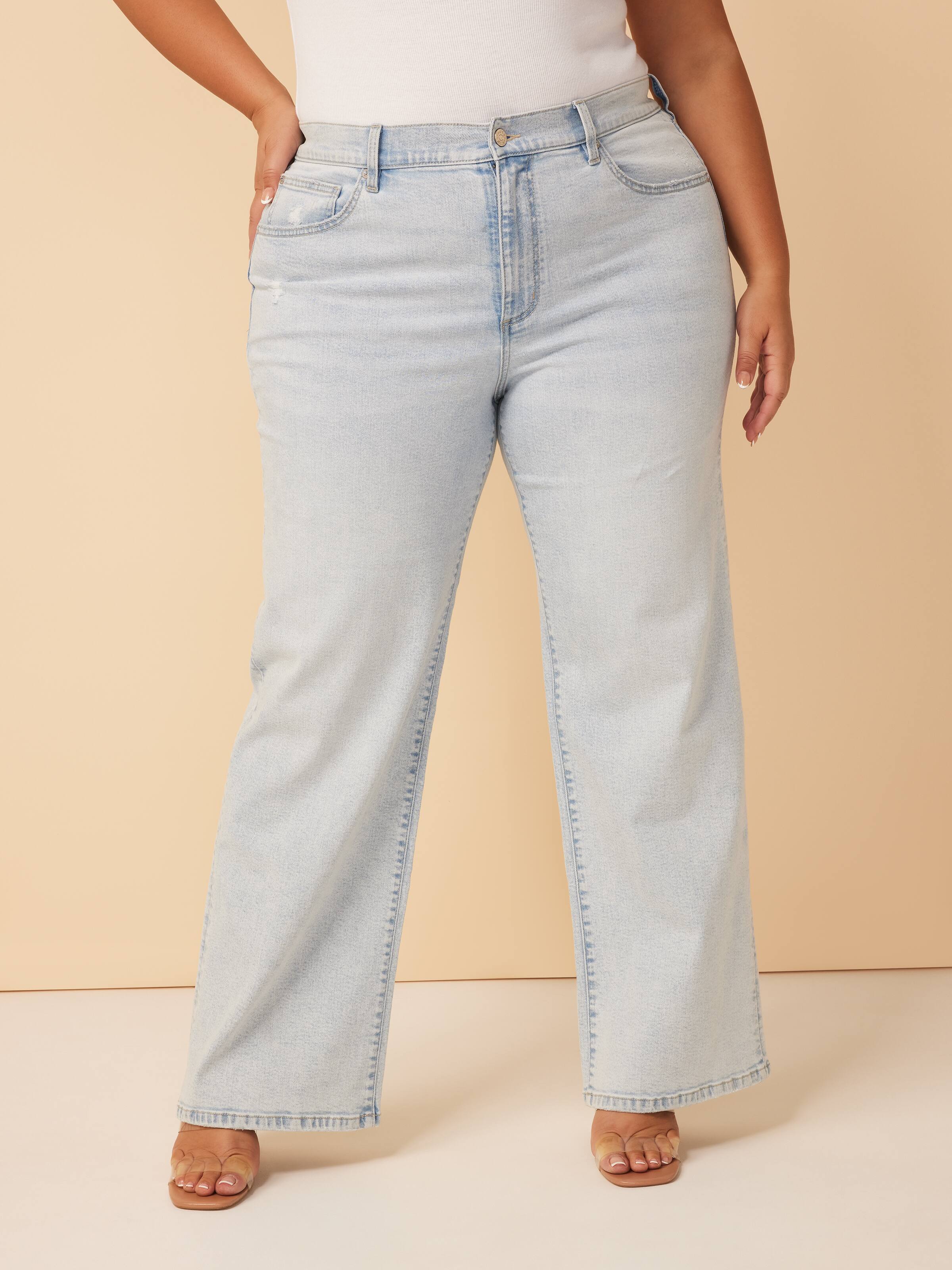 Curve Originals Sky Hi Rip Wide Leg Full Length Jean Just Jeans Online