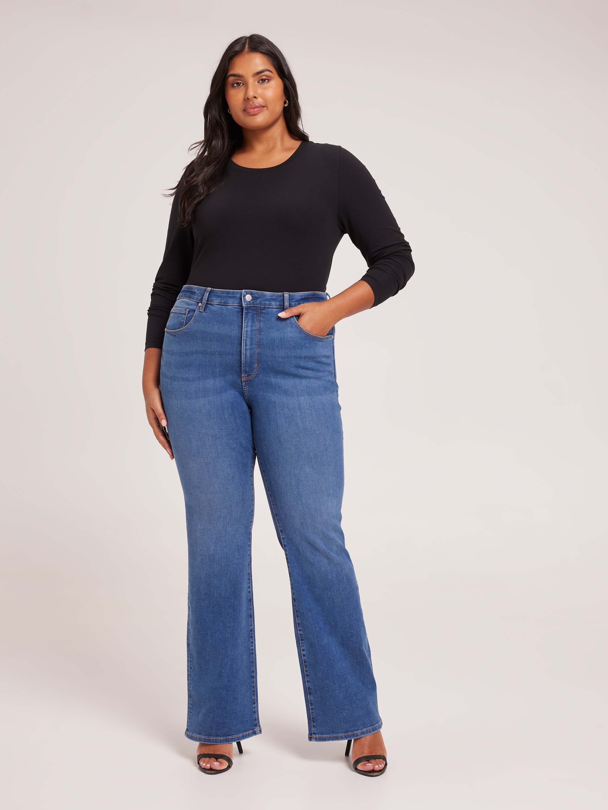 Curve Reformed High Rise Bootcut Jean Dallas Blue - Just Jeans Online