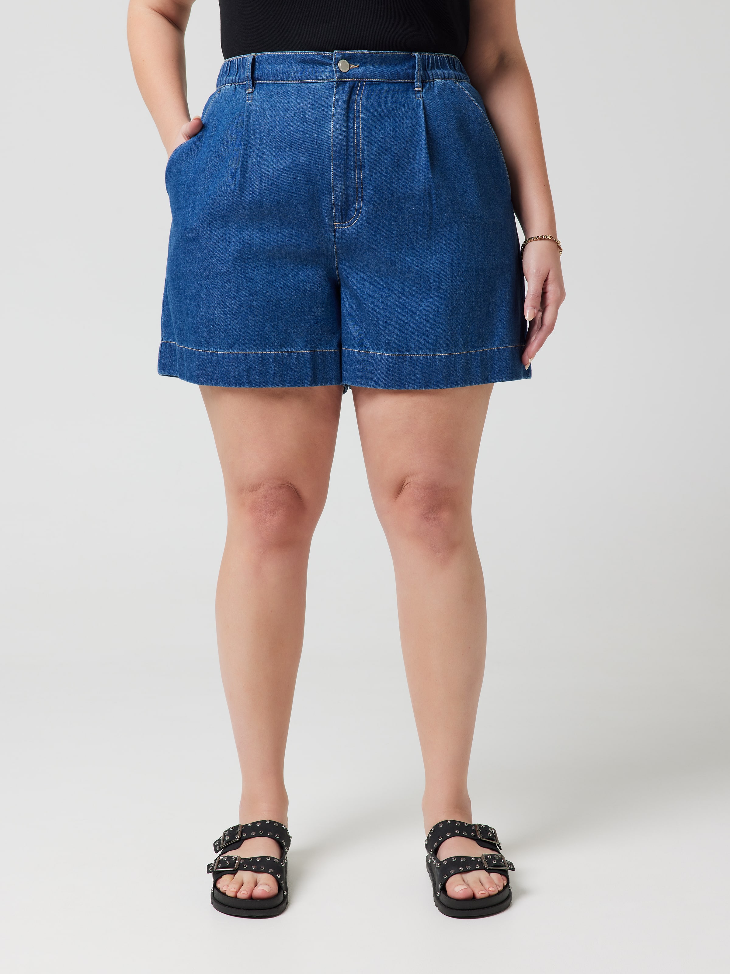 Curve Rae High Rise Loose Pleat Short - Just Jeans Online