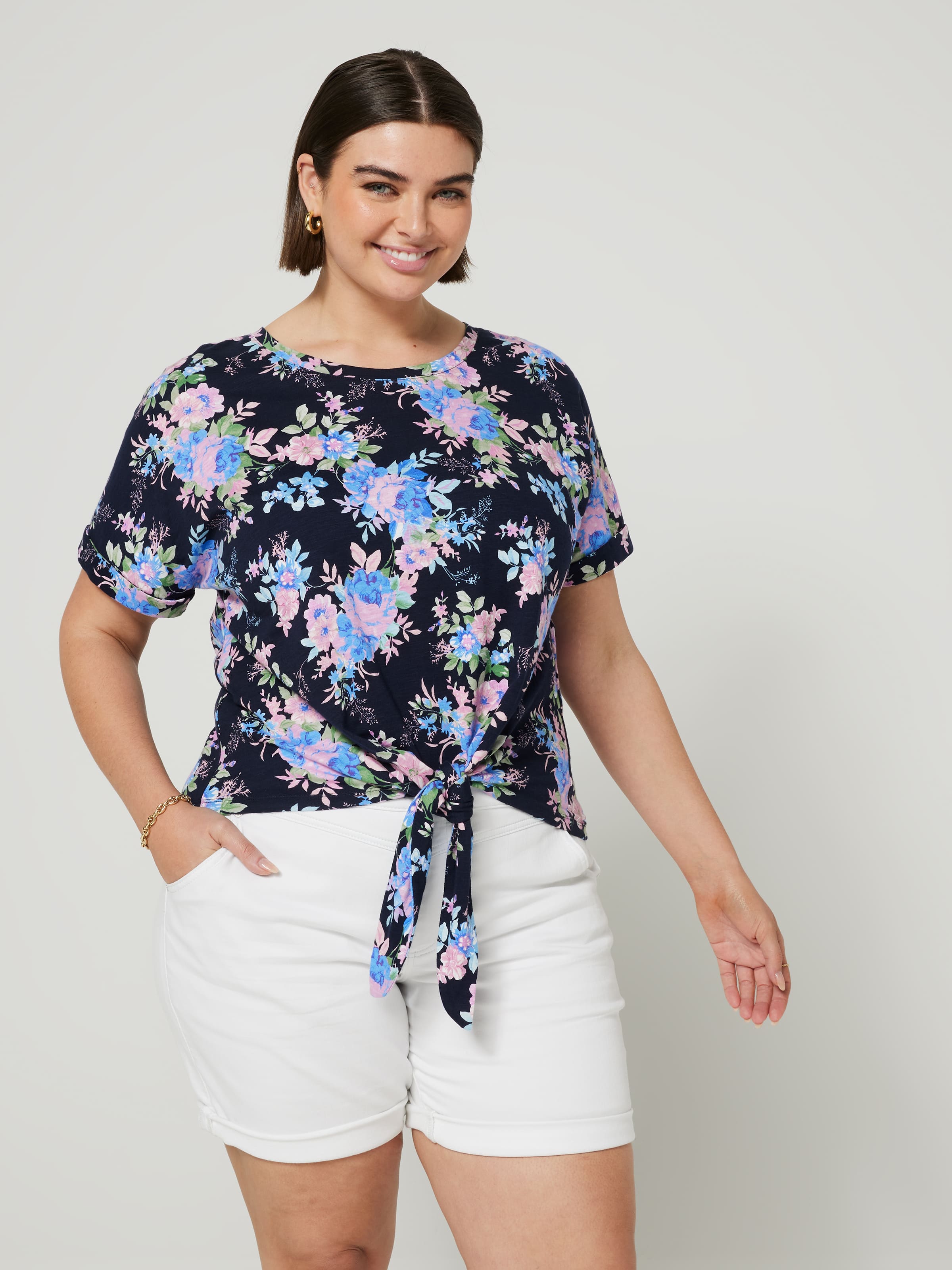 Curve Didi Tie Front Top - Just Jeans Online