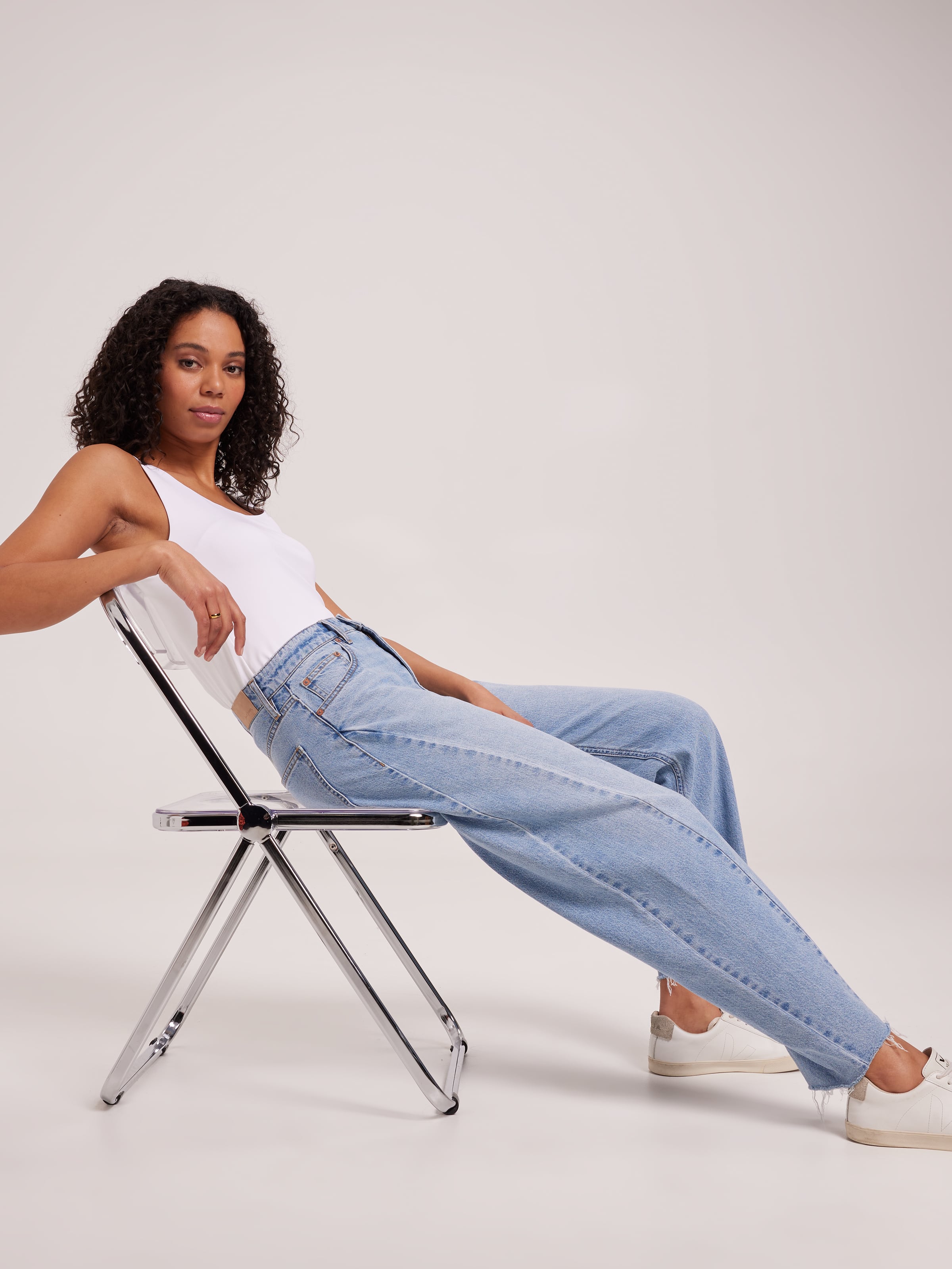 High Rise Barrel Leg Jeans