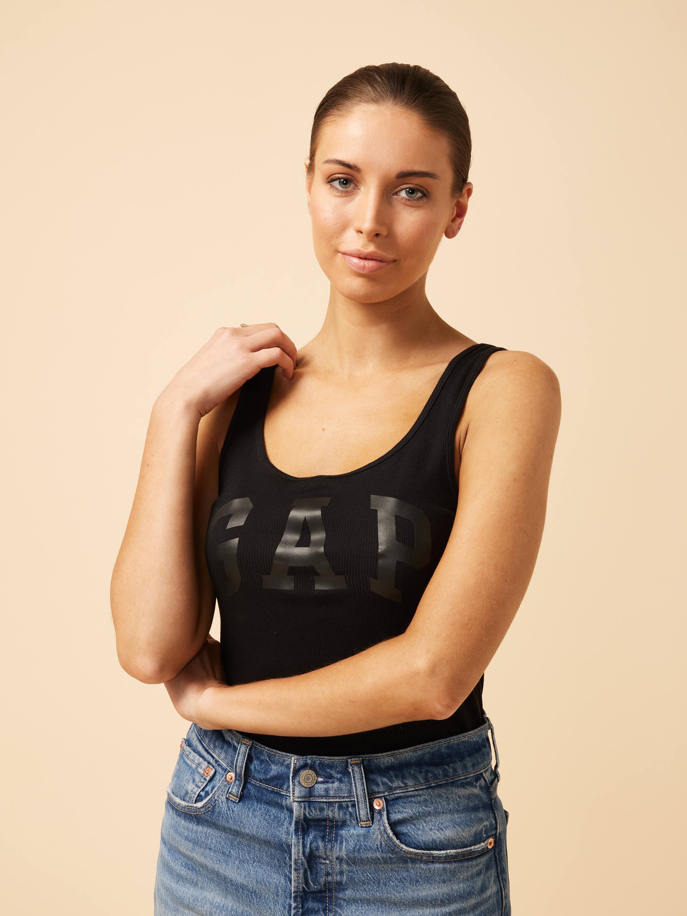 Tank In True Black Black Just Jeans Online