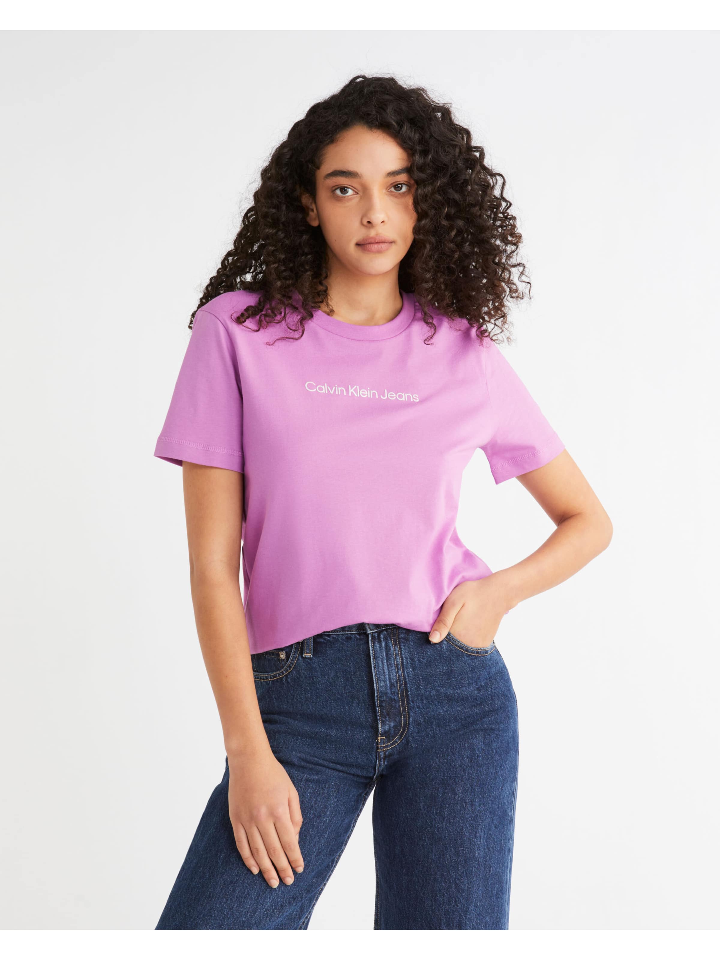 Shrunken Institutional Tee In Iris - Just Jeans Online