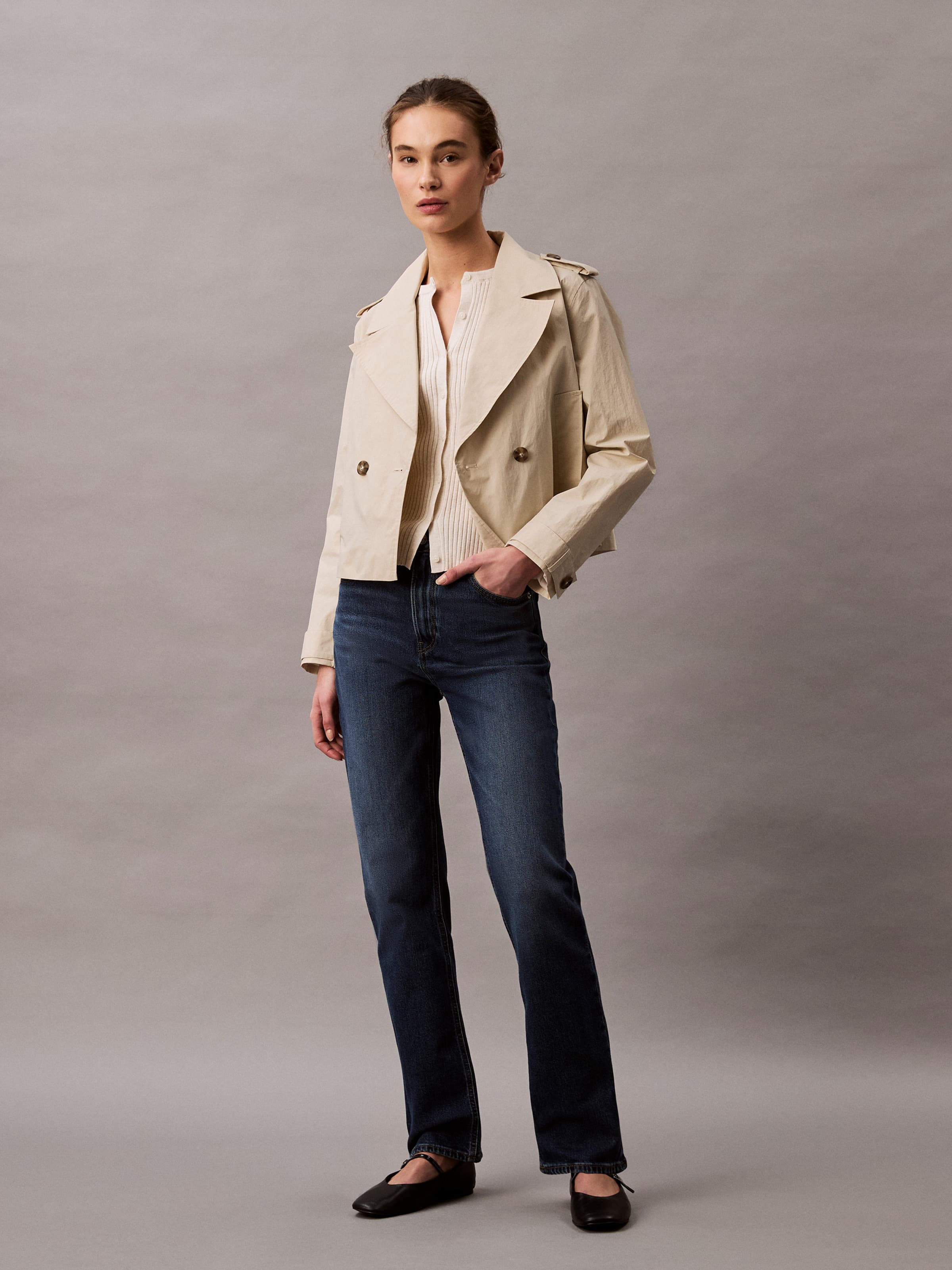 Dark High Rise Straight Denim