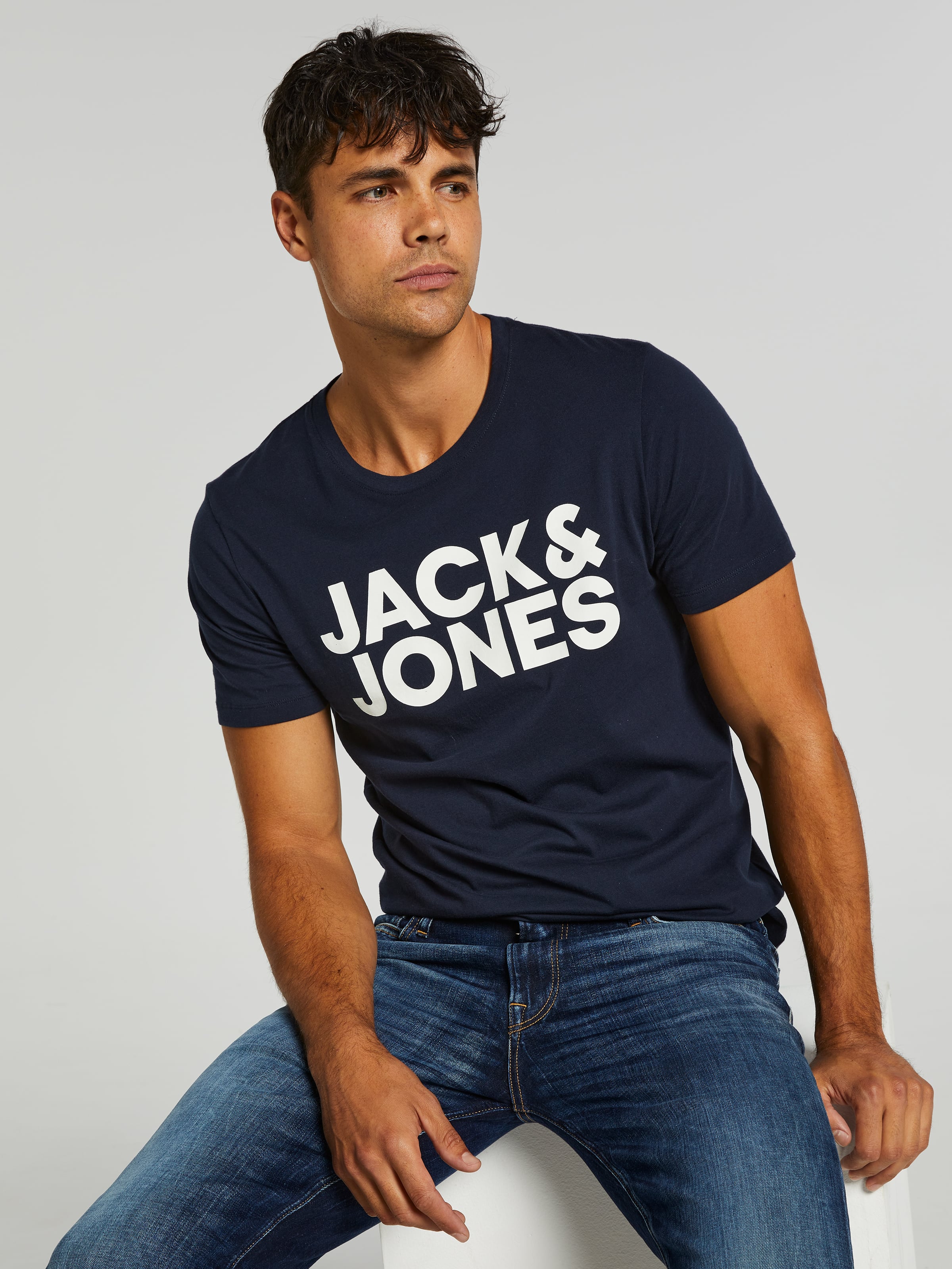 Logo Tee In Navy Just Jeans Online