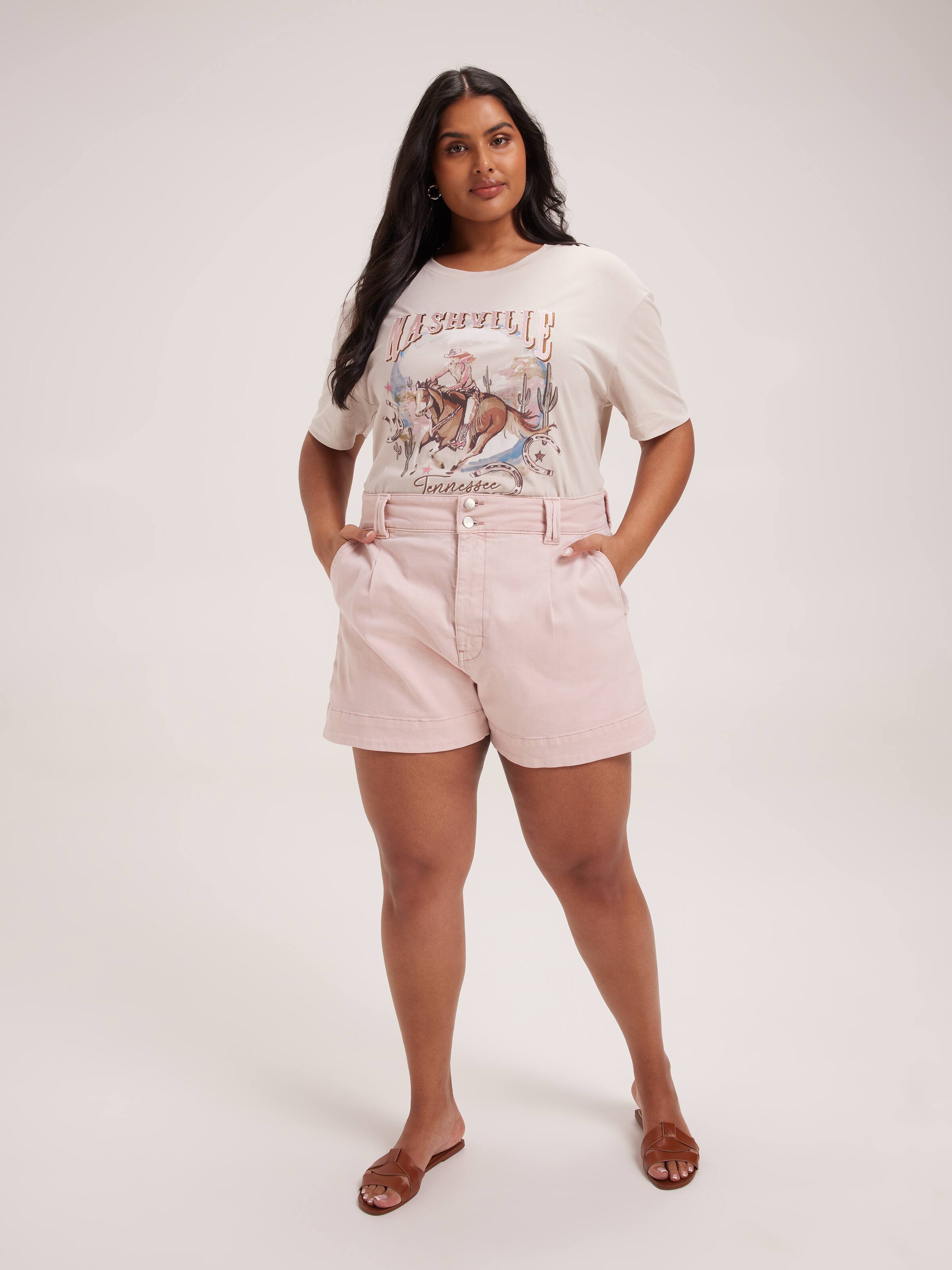 Curve Originals Pleat Front Short Bubblegum Just Jeans Online