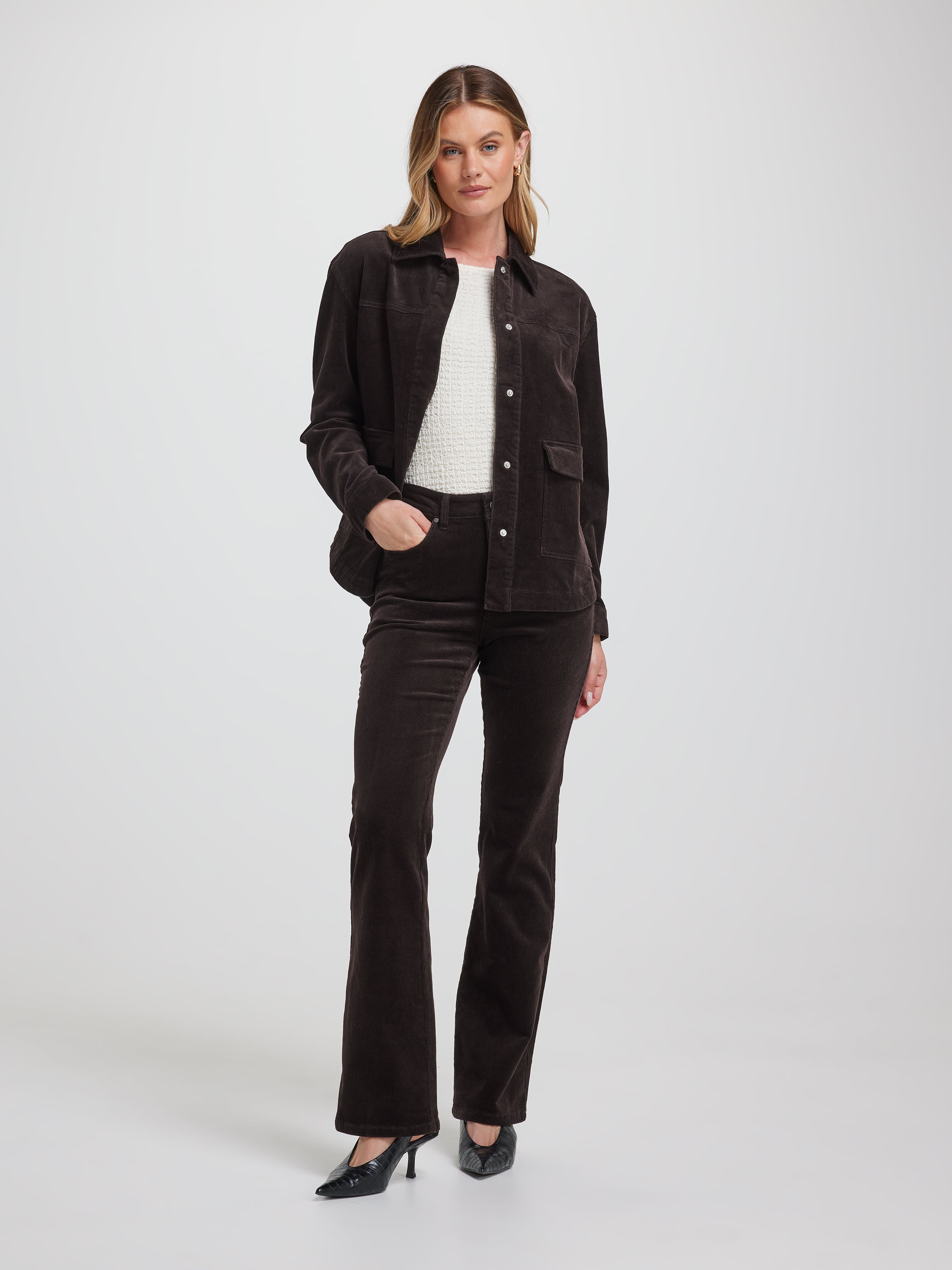 Donna Cord Shacket Java - Just Jeans Online